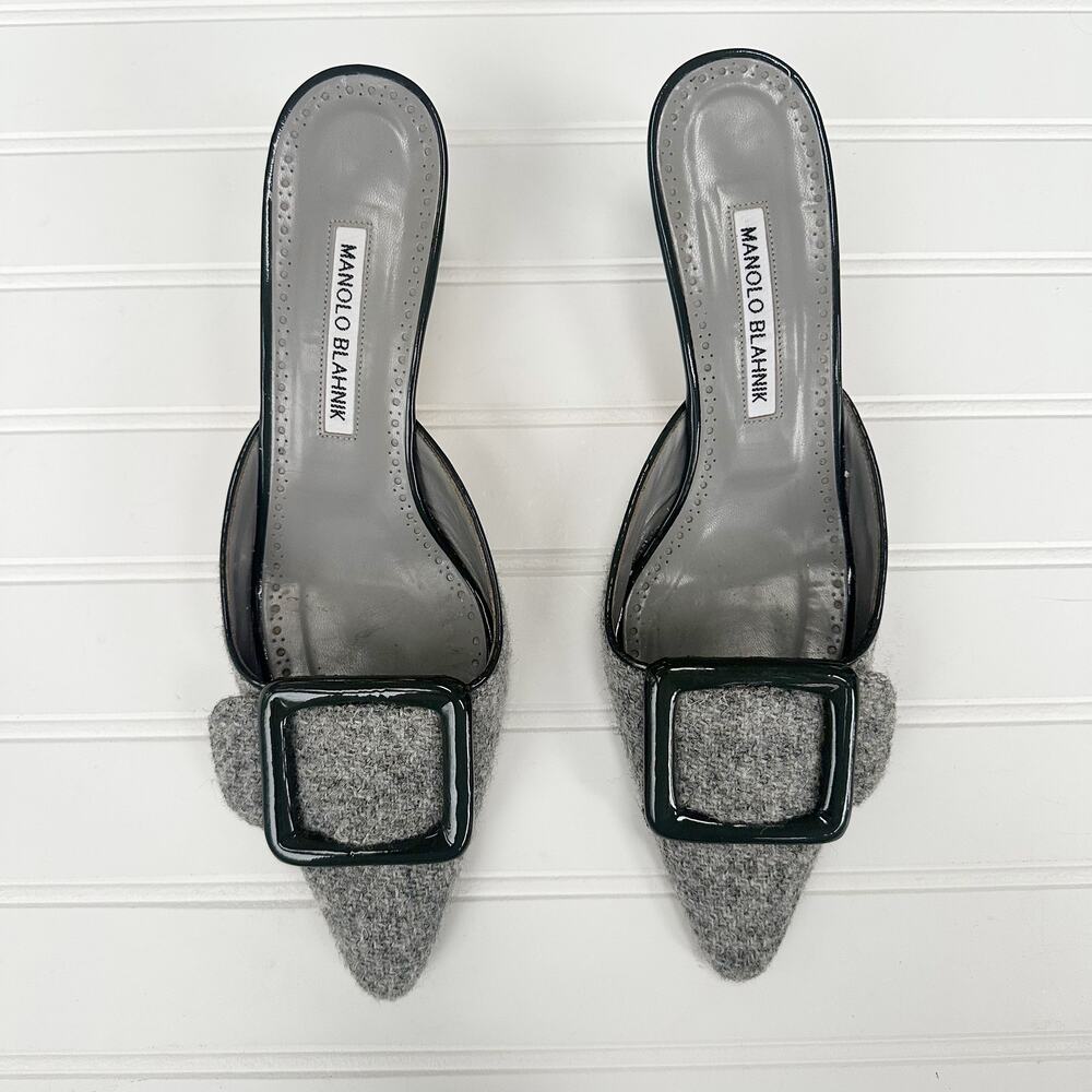 Manolo Blahnik Gray Maysale Heels